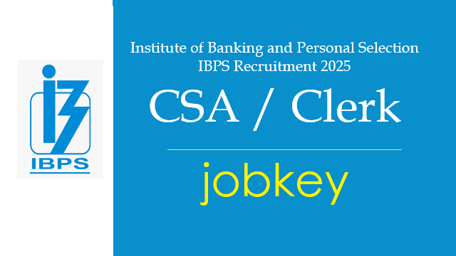 IBPS Clerk 15th Online Form 2025-jobkey